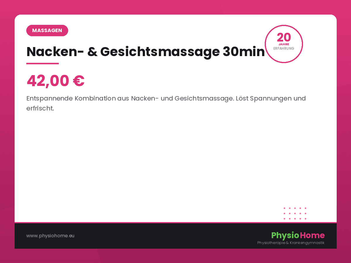Nacken- & Gesichtsmassage 30min